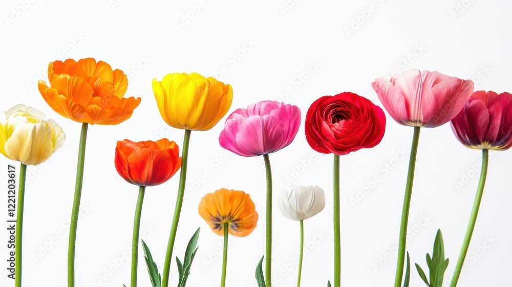 Fototapeta premium Blooming Celebration of Colorful Flowers Garden Oasis Nature Photography Bright Atmosphere Close-Up Vibrant Diversity