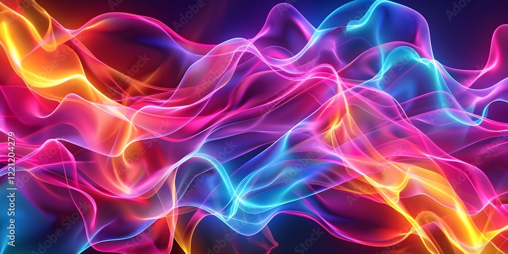 Naklejka premium Dynamic Gradient Design with Neon Light and Geometric Shapes