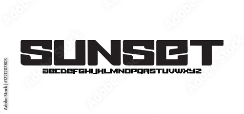 Abstract sporty technology science alphabet font. digital space typography vector illustration design