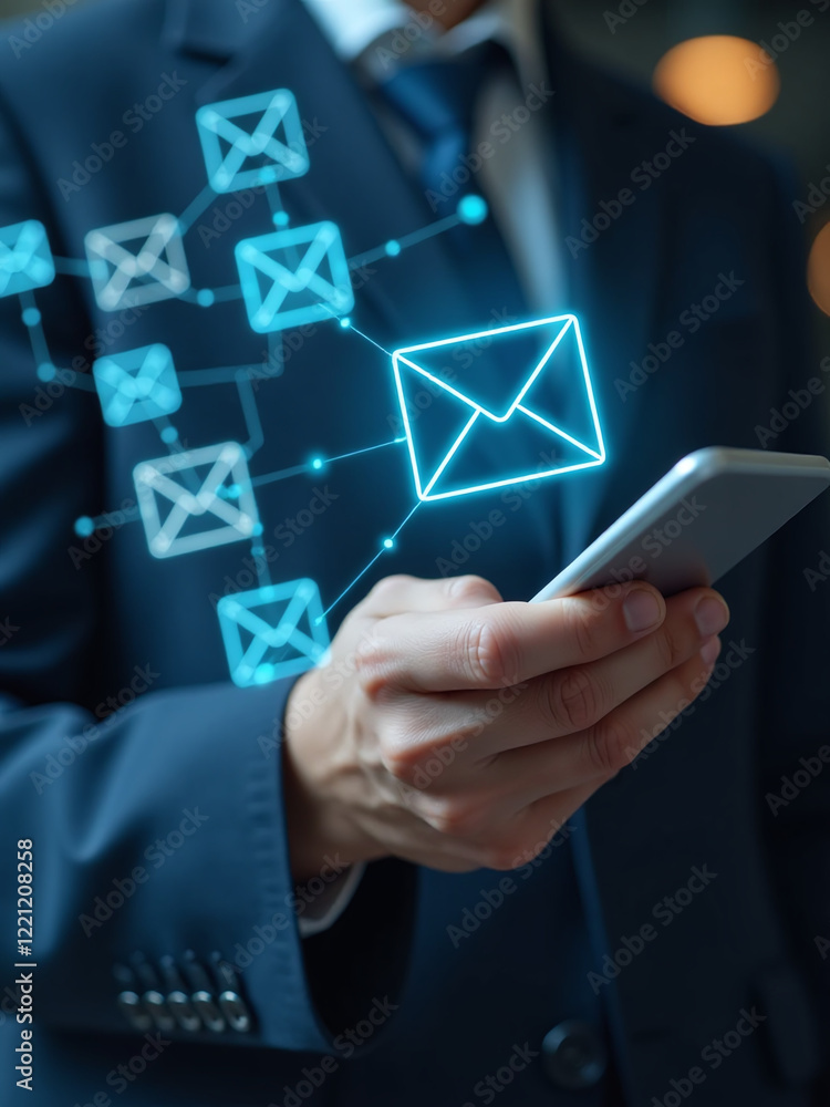Business People Receive Electronic Message Alerts From New Email Notifications In Their Virtual Inbox Screens Through Internet Technology Instantly. 00002 Business People Receive Electronic Message Alerts From New Email Notifications In Their Virtual Inbox Screens Through Internet Technology Instantly. 00002