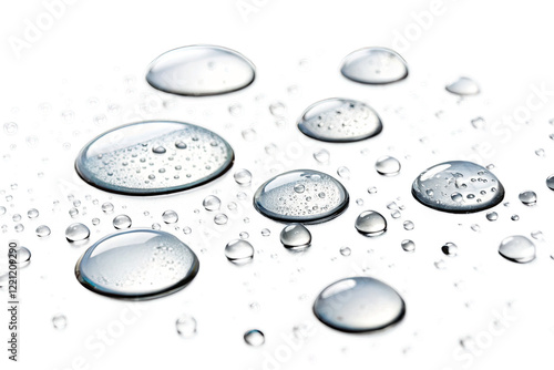 Set of water droplets bubble splashing isolated on PNG background
