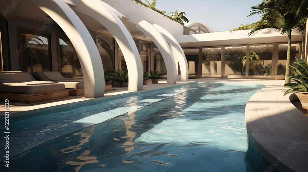 Obraz premium Modern Architectural Pool House Design