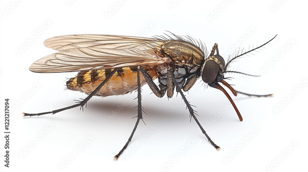 Fototapeta premium Close-up of a detailed insect showcasing its anatomy, highlighting wings and body structure