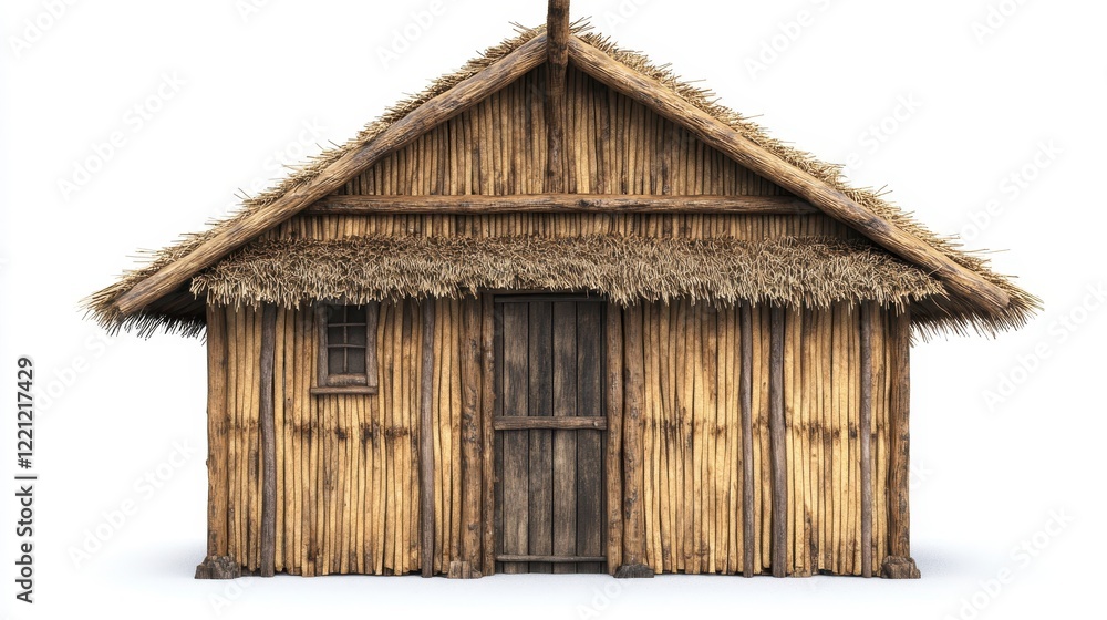 Rustic Wooden House with Thatched Roof Design Rustic Wooden House with Thatched Roof Design