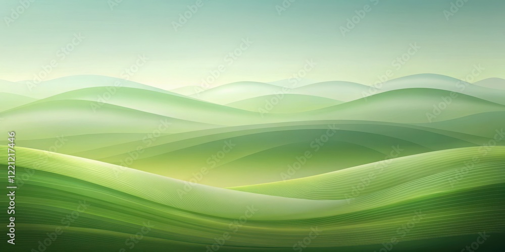 A serene green abstract landscape with subtle gradient of gray tones, blending soft hills and gentle sky , calming scene , green abstraction A serene green abstract landscape with subtle gradient of gray tones, blending soft hills and gentle sky , calming scene , green abstraction