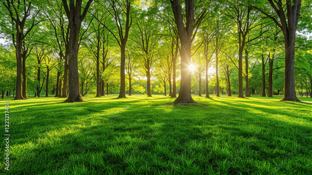 serene forest scene at dusk, showcasing tall trees with vibrant green leaves and soft sunlight filtering through, creating peaceful atmosphere serene forest scene at dusk, showcasing tall trees with vibrant green leaves and soft sunlight filtering through, creating peaceful atmosphere