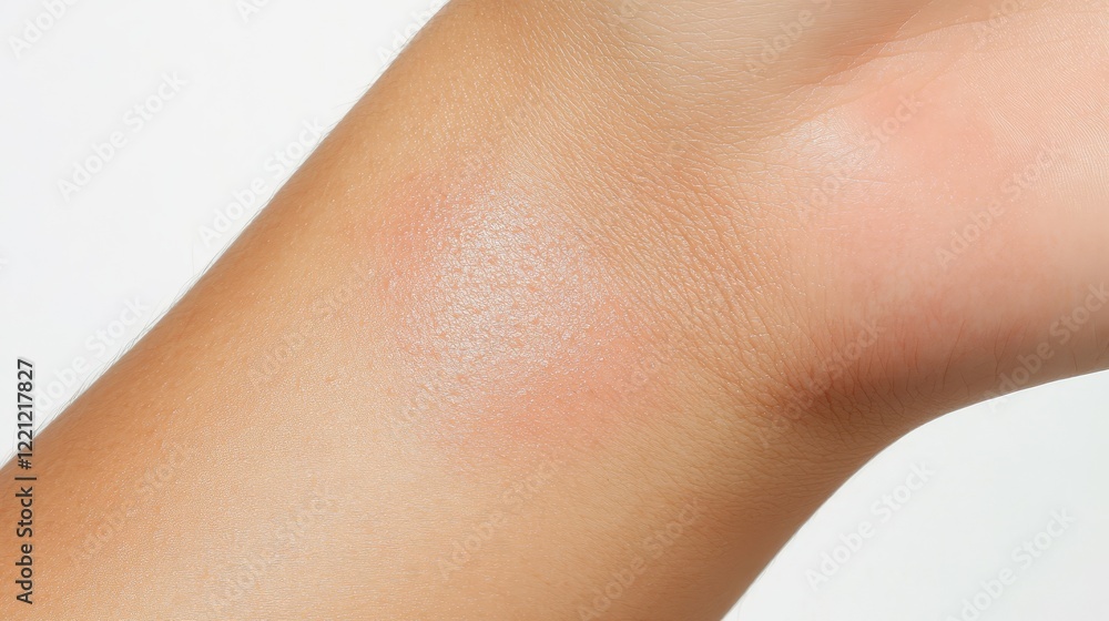 Detailed closeup, exploring the texture and health of white skin on a human arm in medical photography Detailed closeup, exploring the texture and health of white skin on a human arm in medical photography