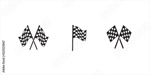 Racing flag illustration on white background. Racing flag vector icon.