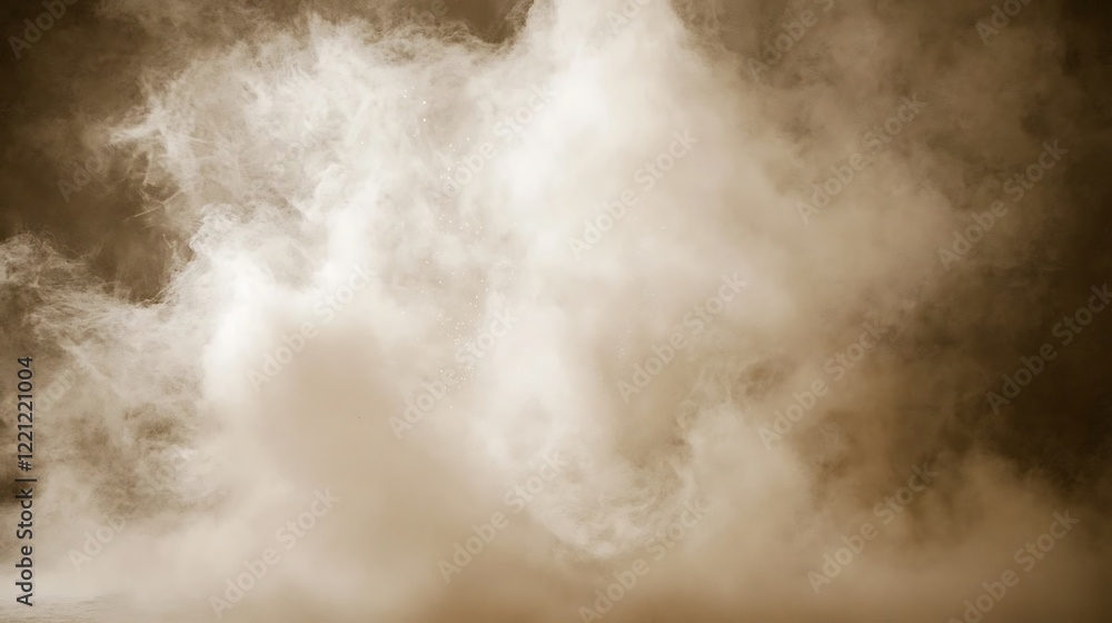 Fototapeta premium A fine water spray effect with soft droplets diffusing against a white backdrop, creating a smooth and airy texture, ideal for minimalistic design themes