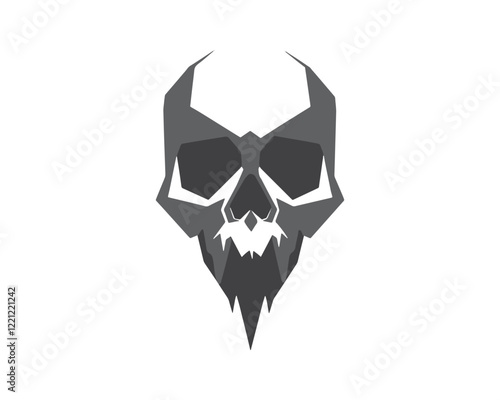 Modern skull logo design template. Silhouette, skull mascot vector isolated on a white background