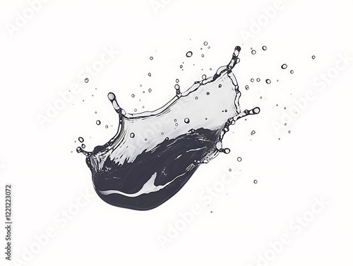 Canvastavla A large water splash exploding outward with droplets suspended in mid-air on a w