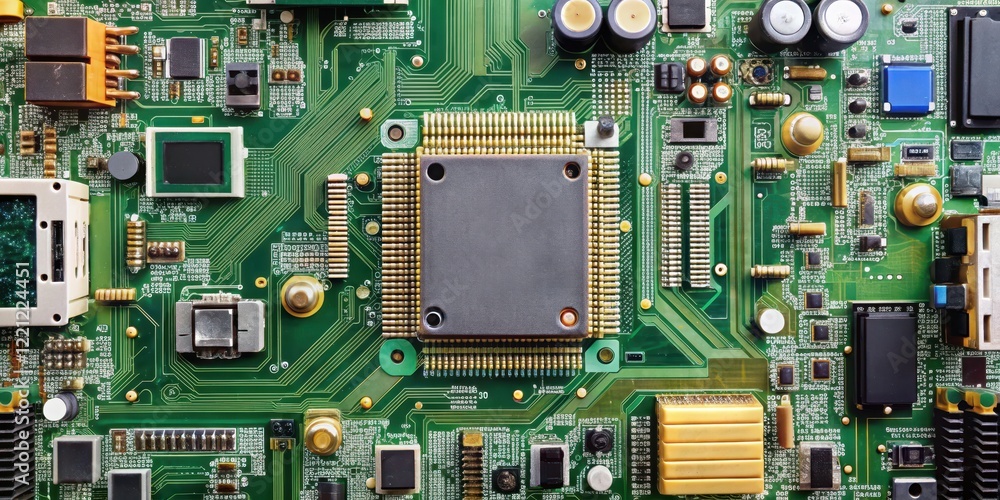 Electronic circuit board with integrated components, circuit design, motherboard, circuit design Electronic circuit board with integrated components, circuit design, motherboard, circuit design
