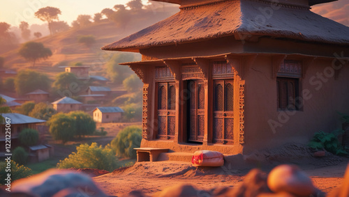 A mud house in a Punjabi village photo