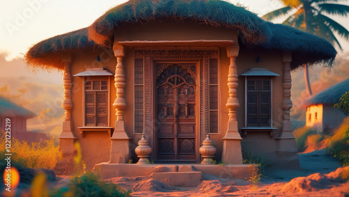 A mud house in a Punjabi village photo