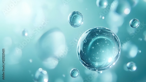 Wallpaper Mural Bubbles floating serenely against a soft blue backdrop ephemeral Torontodigital.ca