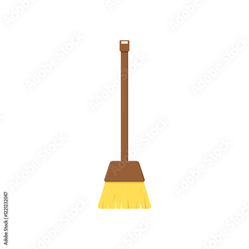 brown broom. coconut broom. cleaning equipment. home equipment. vector illustration
