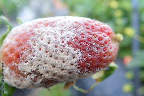 moldy, strawberry, powdery, mildew, moldy strawberry, powdery mildew, rot, rotten, strawberries, garden, mold, plant, food, fruit, mouldy, red, waste, natural, mould, culture, organic, spore, berry. photo