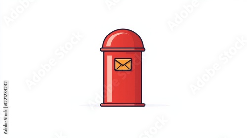 Wallpaper Mural Flat illustration red mailbox and yellow envelope design Torontodigital.ca