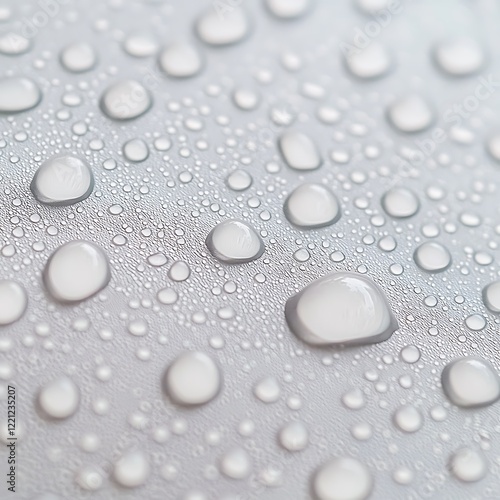 Wallpaper Mural A close-up of water droplets forming a continuous line on a clean white background, with each droplet showcasing clarity and precision Torontodigital.ca