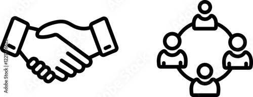 "Partnership Icon for Collaboration, Business Alliances, and Cooperation"