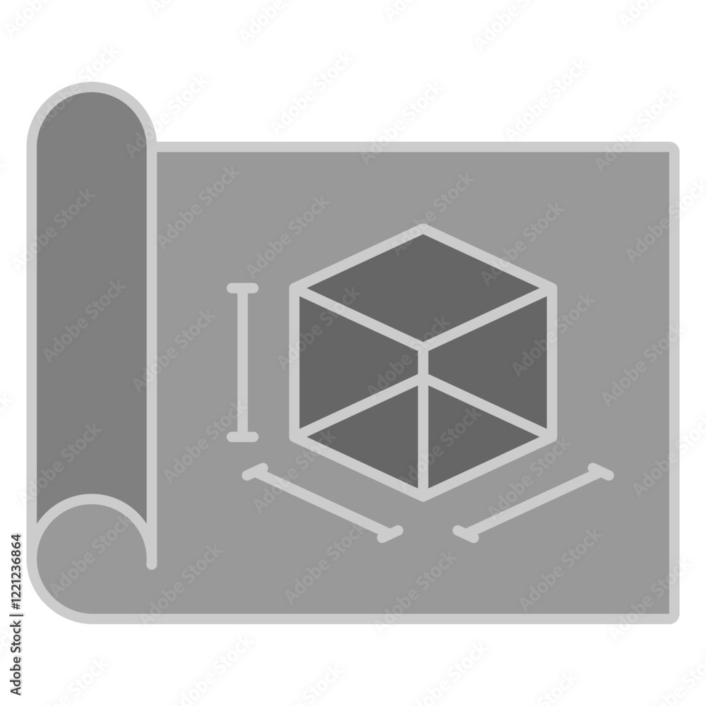 illustration of an icon Volume architecture icons monochrome color illustration of an icon Volume architecture icons monochrome color