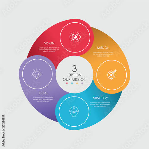Mission vision values graphic design templateeps 10 on white background