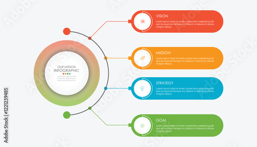 Mission vision values graphic design templateeps 10 on white background