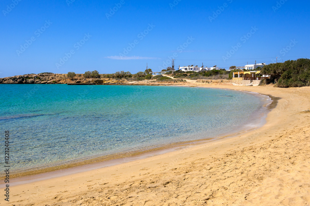 Finikas beach with very fine sand and clear water. Ano Koufonisi island. Small Cyclades, Greece Finikas beach with very fine sand and clear water. Ano Koufonisi island. Small Cyclades, Greece