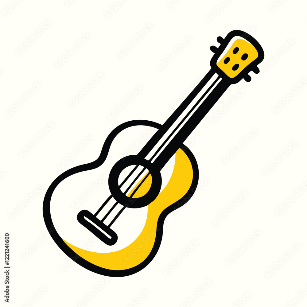 Acoustic guitar illustration isolate on white background. Acoustic guitar illustration isolate on white background.