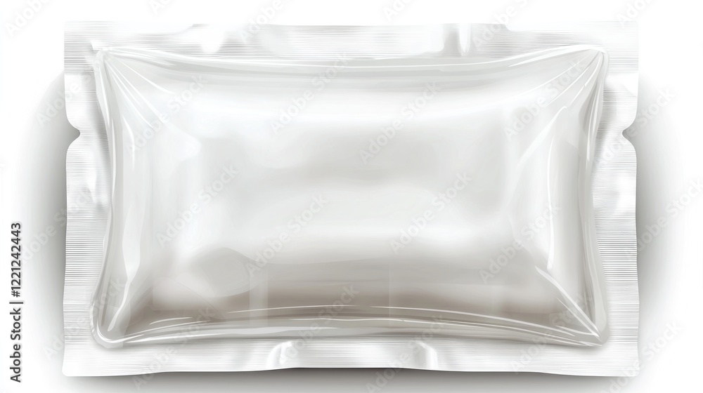 Blank Pillow Pouch Packaging Mockup, Studio, Isolated Blank Pillow Pouch Packaging Mockup, Studio, Isolated