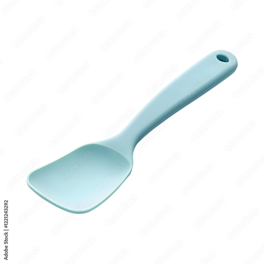 Stylish Silicone Baking Scraper with Blue Spoon and White Handle Isolated on Transparent Background Stylish Silicone Baking Scraper with Blue Spoon and White Handle Isolated on Transparent Background