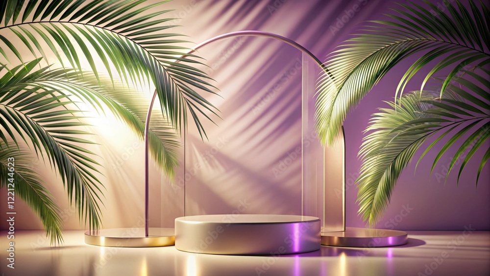 Product mockup templet, Golden luxury empty podium Illustration