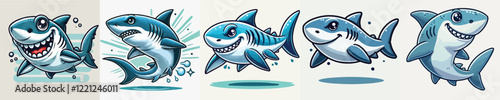 very cute and adorable shark vector