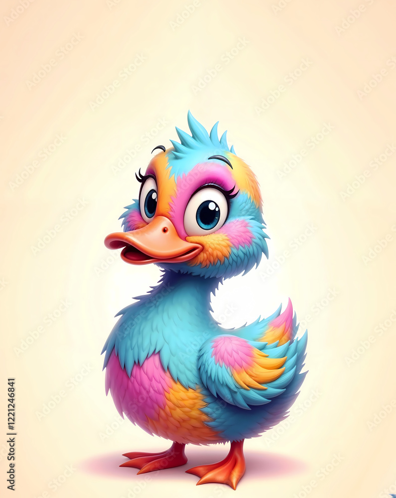 Obraz premium Colorful Cartoon Duckling