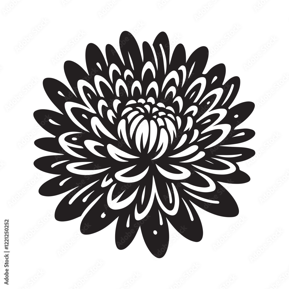 Versatile Chrysanthemum Silhouette Vector for Patterns and Templates Versatile Chrysanthemum Silhouette Vector for Patterns and Templates