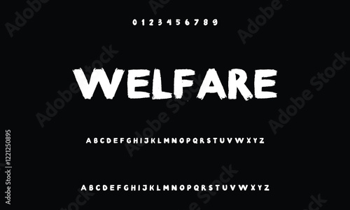Set of Numbers 1, 2, 3, 4, 5, 6, 7, 8, 9, 0. Brush stroke, marker textured numbers. Stylish hand draw brush painted numbers set. Bold brush drawn grunge. Dirty texture vector. Rough brush strokes.