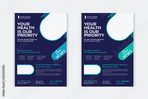 Professional creative medical flyer template.