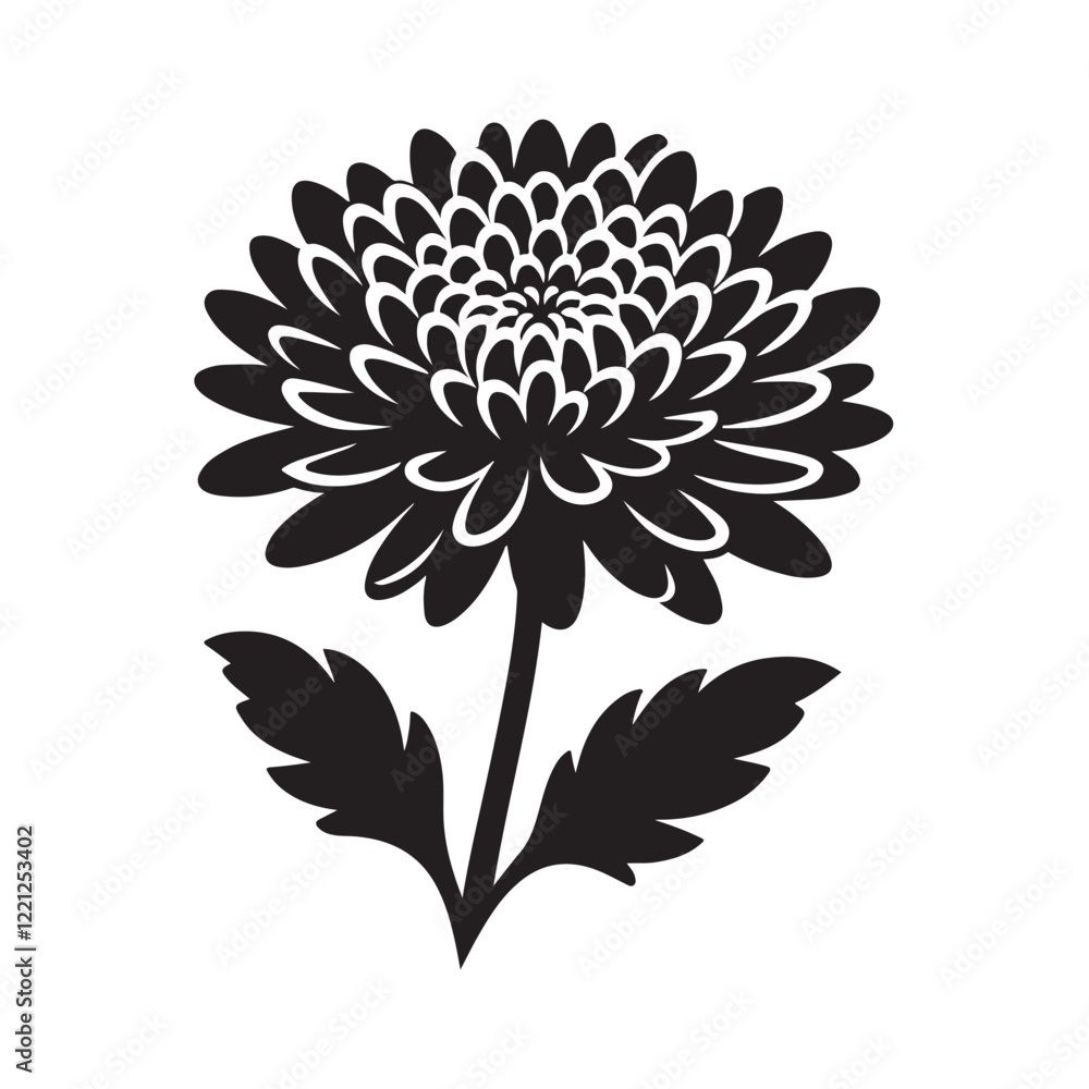 Versatile Chrysanthemum Silhouette Vector for Patterns and Templates Versatile Chrysanthemum Silhouette Vector for Patterns and Templates