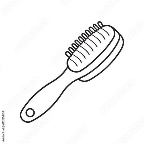 Girl and Groovy: Bold and Easy Coloring Page, Line art, Balck and white Image, Drawing, hairbrush Coloring page