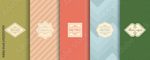 Set of Cute geometric seaml...
