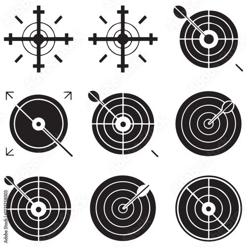 crosshair scope aim icon illustration. target icon