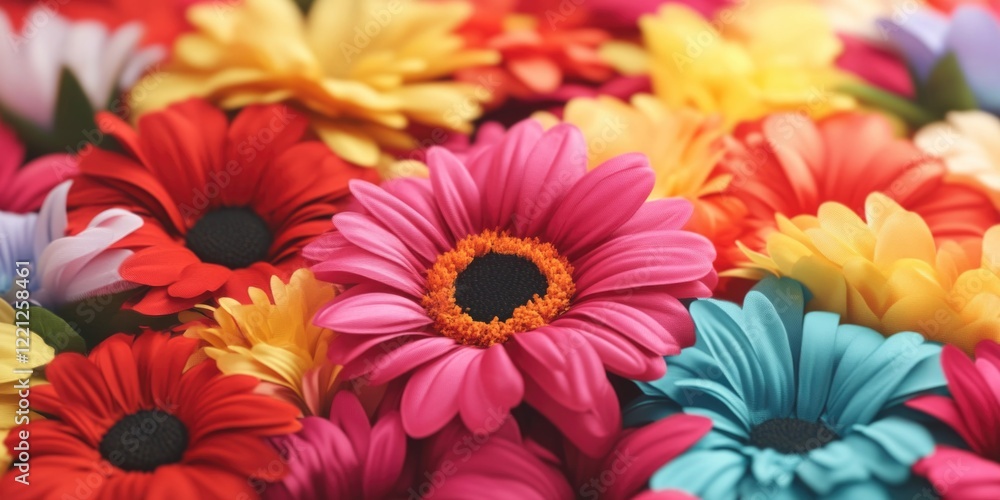 Vibrant multicolored gerbera daisies in bloom Vibrant multicolored gerbera daisies in bloom