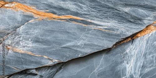 Gray and orange rock surface with natural textures and patterns
