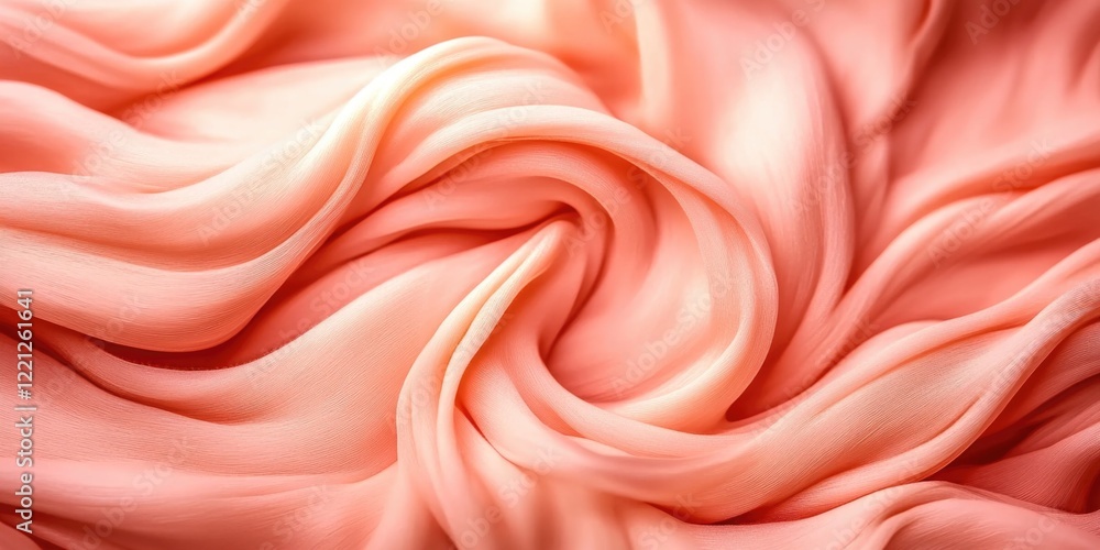 Obraz premium Elegant flowing pink fabric texture with soft waves and folds