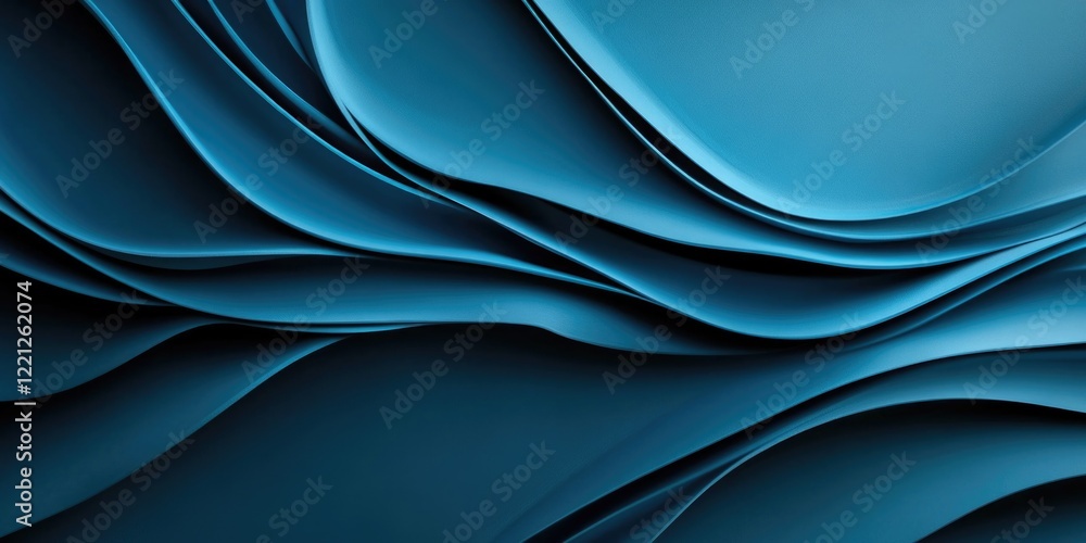 Obraz premium Abstract waves of blue layers creating smooth flowing patterns
