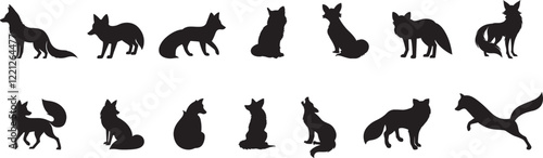 Silhouette of a Fox in vector art.