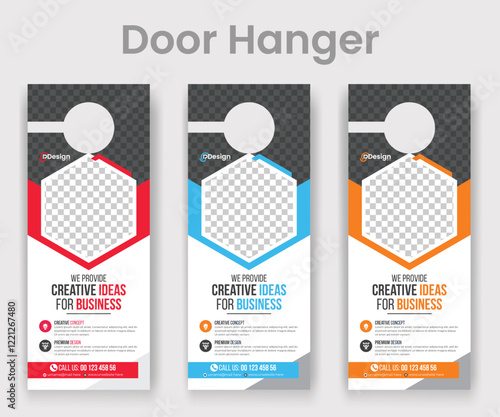 Corporate Business Door Hanger Layout Design Vector Premium