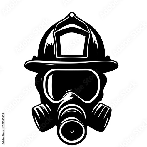 firefighter wear gas mask 
