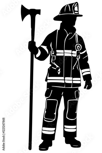 fireman firefighter with axe