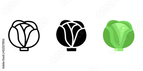 Cabbage icon. Crucifers vegetables sign. Agriculture symbol. Green vegetables pictogram.